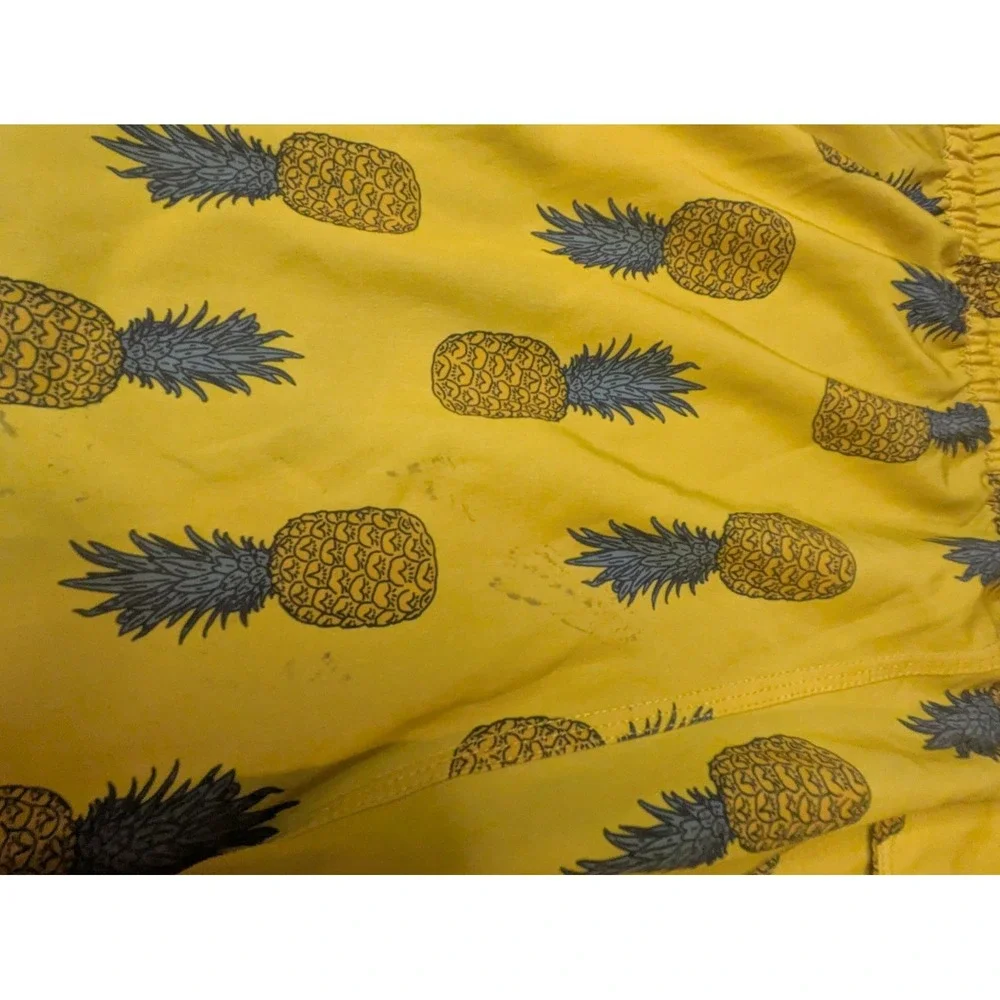 Hurley Men's Swim Board Shorts Size XL Trunks Yellow Pineapple Logo Pattern